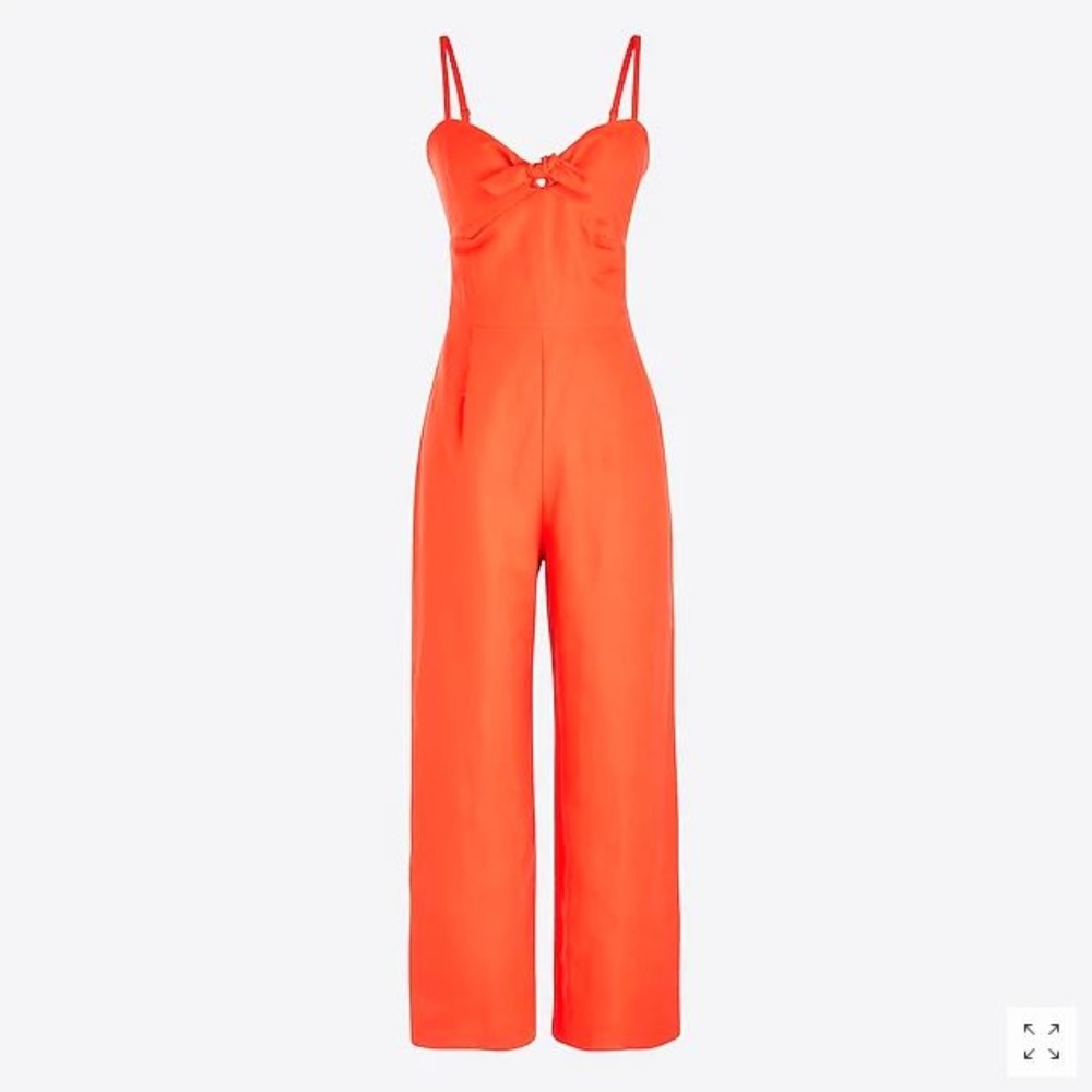 NWT J. Crew Tie-front Jumpsuit - Orange linen